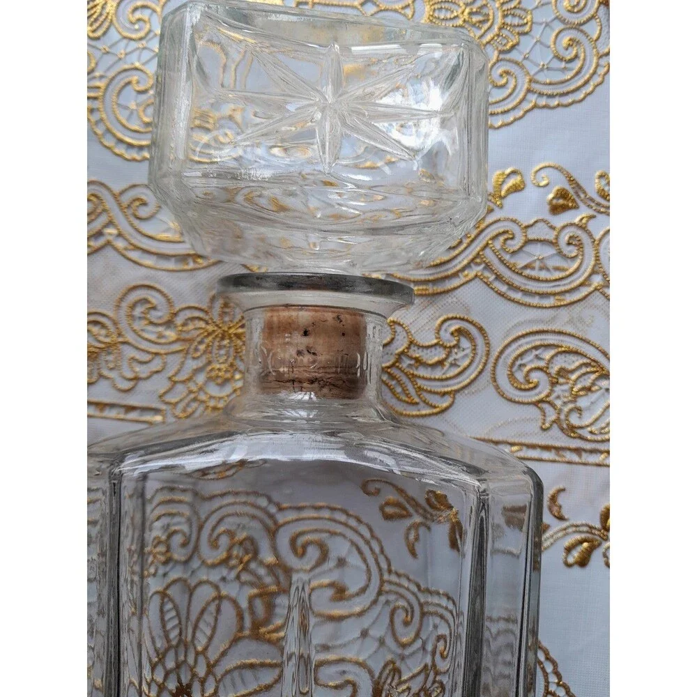 (2) Vintage Schenley Embossed Whiskey Bottle Decanter w/Stoppers 1950’s 1960's